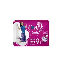 Confy Lady Pad 3Xlock Maxi Long - 9Pcs
