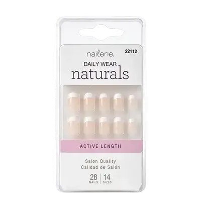 Daily Wear Natural Active Length Salon Quality 28 Nails 14 Sizes 22112 _ nailene