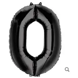 Black Number 0 Helium Balloon