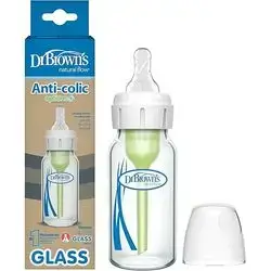 Dr Browns natural flow anti-colic options+ baby bottle 120ml glass
