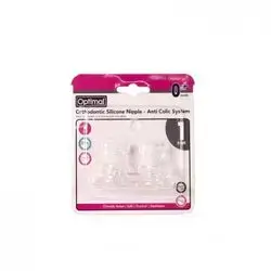 Optimal Orthodontic Silicone Nipple - Anti Colic System 0+months (1)