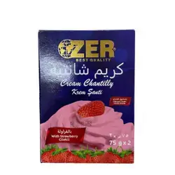 Zer Whipped Cream Strwbry 2pack150g