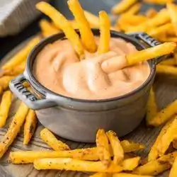 Fries With Mustard Honey Sauce