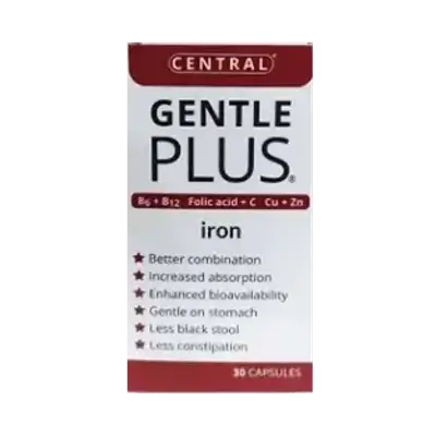 Gentle Plus B6+B12 , Floc Acid + C , Cu + Zn 30 Capsules _ CENTRAL