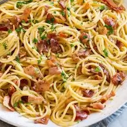 Crispy Alfredo Spaghetti