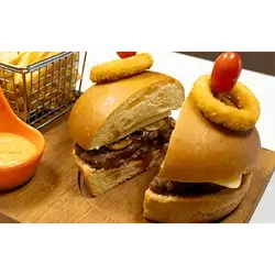Mushroom & Crispy Onion Burger
