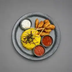 Fried Jumbo Shrimp Skewered