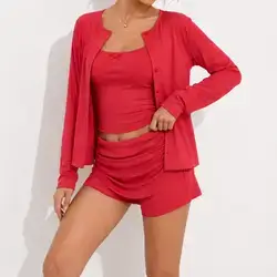 SHEIN Women's 3-Piece Lounge Set Soft and stretchy - XS