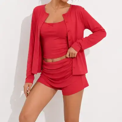 SHEIN Women's 3-Piece Lounge Set Soft and stretchy - XS