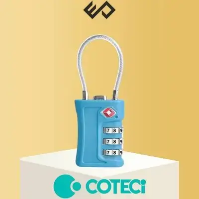 COTECi TSA Approved Luggage Lock 3 Dial Combination - Blue