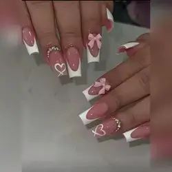 24pcs Medium Coffin Shaped Press-On Nail Stickers