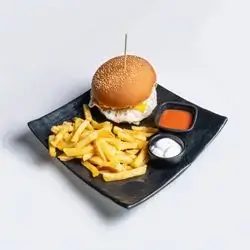 Burger With Cheese And Eggs