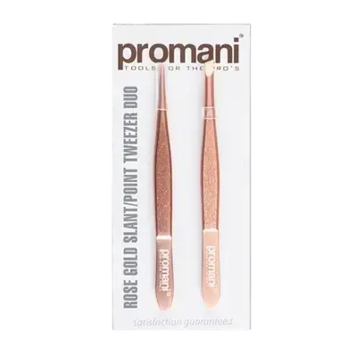 Rose Gold Slant / Point Tweezer Duo PR-928 _ Promani