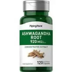 Ashwagandha Capsules 490mg | 120 Count | Herbal Supplement | by Piping Rock