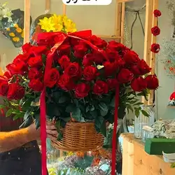 Red Rose Basket Arrangement