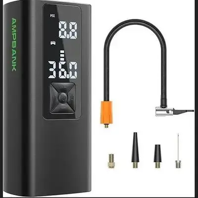 AMPBANK Tire Inflator Portable, AT003 Air Compressor for Car Tires, Tire Inflator 150PSI with 6000mAh Battery, Pressure Gauge & LED Screen, Auto Air Pump for Car, Motorcycle, Bike, Ball