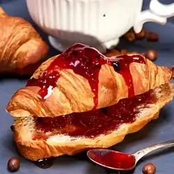Italian croissant with jam
