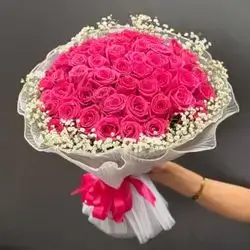 Natural Pink Rose Bouquet With Jesu Phil