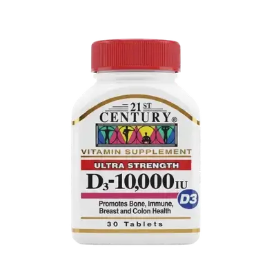 Vitamin D3 10,000IU 30 Tablets _ 21ST CENTURY
