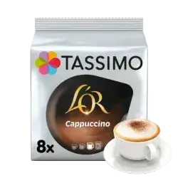 TASSIMO L’OR Cappuccino – 16 Capsules (8 Milk + 8 Coffee)