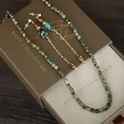 African Turquoise Necklace & Earrings
