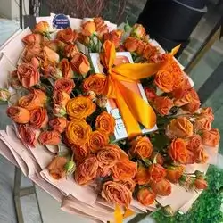 Large Baby Rose Orange Bouquet