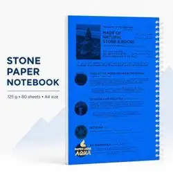 A unique notebook made from Natural Stone, A4 size with 80 sheets.