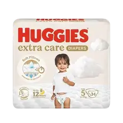 HUGGIES Extra Care Diapers Size 5 from 12-22kg 34 Diapers _ Kimberly-Clark