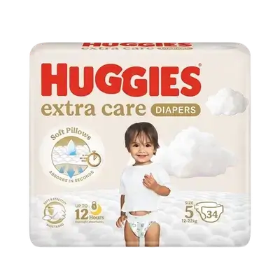 HUGGIES Extra Care Diapers Size 5 from 12-22kg 34 Diapers _ Kimberly-Clark