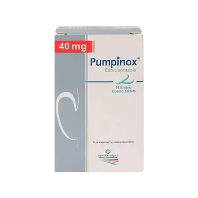 Pumpinox 40mg (Esomeprazole) 14 Enteric Coated Tablets _ Pharma International