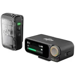 DJI Mic 2 (1 TX + 1 RX), Wireless Microphone with Intelligent Noise Cancelling, 32-bit Float Internal Recording, Optimized Sound, 250m (820 ft.) Range, Microphone for iPhone, Android, Camera, Vlogs