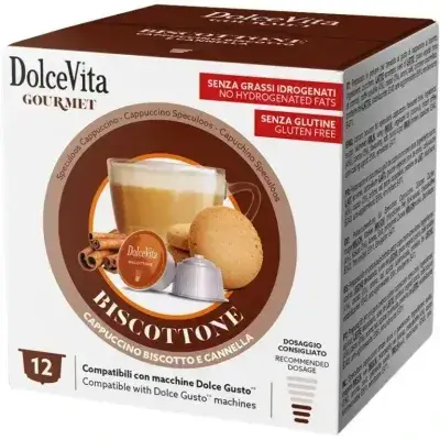 Dolce Vita Biscottone Compatible Capsules for Dolce Gusto® – 12 Capsules