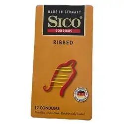 SICO CONDOMS RIBBED 12 PCS - GERMANY