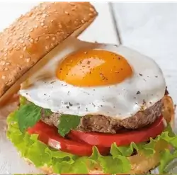 Beef Burger with Egg Sandwich