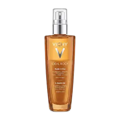 IDEAL BODY 3-Gold Oil Nourishing Unifying Radiant Effect for Body Face & Hair 100ml _ VICHY
