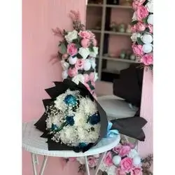Blue & white flowers bouquet