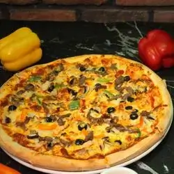 Family Meat & Vegetable Pizza