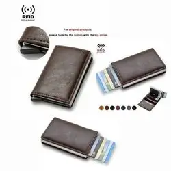 Leather & Metal Blocking Card Clip Wallet Father's Day/Birthday Gift School Supplies Teacher Gifts Back To School Card Holder Wallet Business Card Holder Credit Card Holder For Men Mini Wallet Card Wallet Rfid Wallet