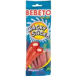 BEBETO WACKY STICKS Jelly Gum Strawberry Vanilla Flavoured 75g