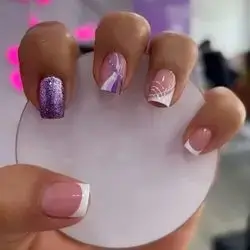 24pcs Square Press on Nails Medium Length Fake Nails