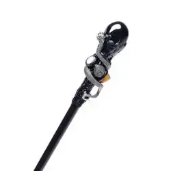 Crystal Wand Black Glass With Snake 27cm