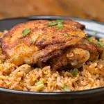 Rice And Broth With A Quarter Of Chicken