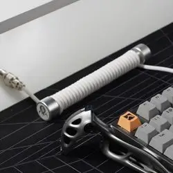GravaStar Coiled Aviator USB Cable (White)