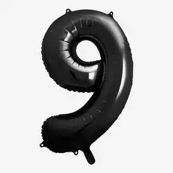 Black Number 9 Helium Balloon