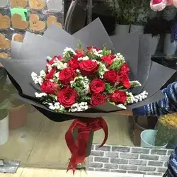 Bouquet Flowers- Red&White