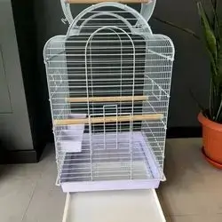 Lucky Birds Large Cage for Medium Parrots. Large panoramic metal bird cage! Spacious and attractive design. Ideal for bird breeding. High quality for a comfortable future for your birds. Bird cage size: 47 x 47 x 86 cm