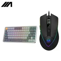 Redragon AZURE K652 75% Wireless RGB Mechanical Keyboard, Bluetooth/2.4Ghz/Wired Tri-Mode 84 Keys Red Switch + Redragon EMPEROR M909 USB Wired Gaming Mouse