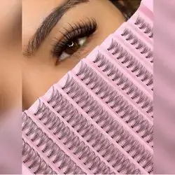 200pcs/Set Fake Eyelashes, D Curl, 10D, Natural Crossing Fluffy Lashes