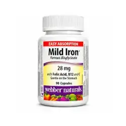 Mild iron (ferrous bisglycinate) with folic acid & vitamin C 28mg
