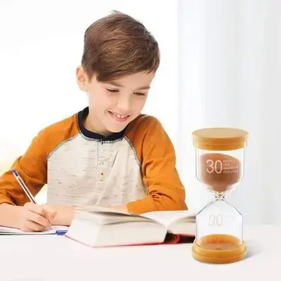Batickel 30-minute hourglass, made of high-quality plastic and borosilicate glass.